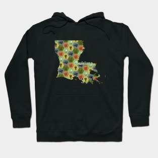 Louisiana State Map Board Games Hoodie